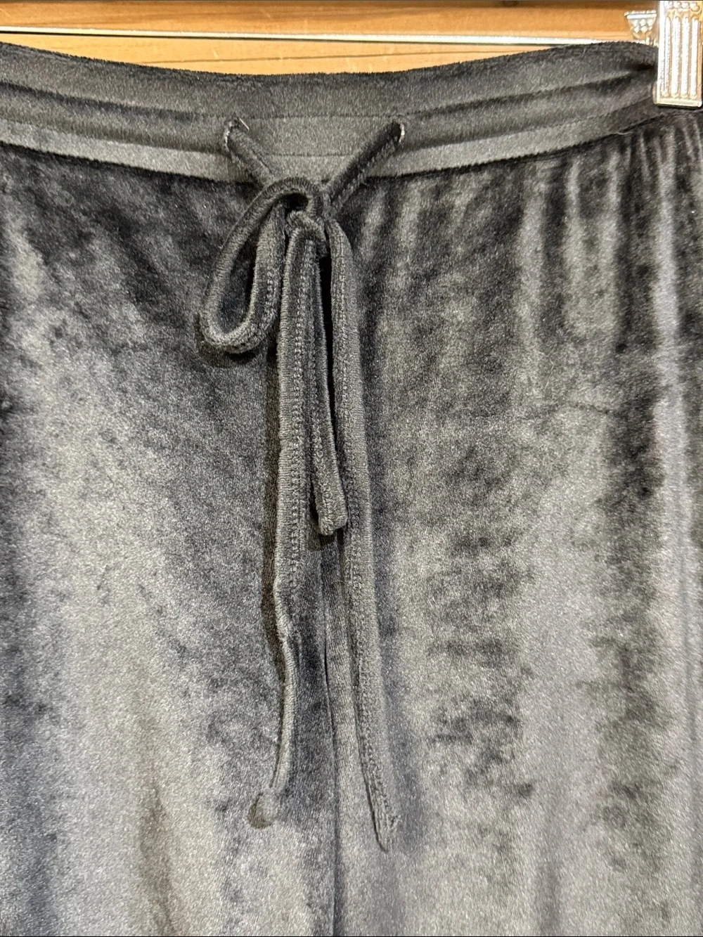 Juicy Couture Black Velour Wide Leg Lounge Pants